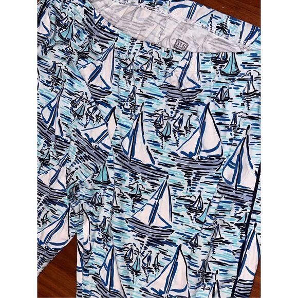 EXCELLENT CONDITION Sail To Sable STS Blue/White Sailboats, PIMA Cotton SAILBOAT - Picture 5 of 8